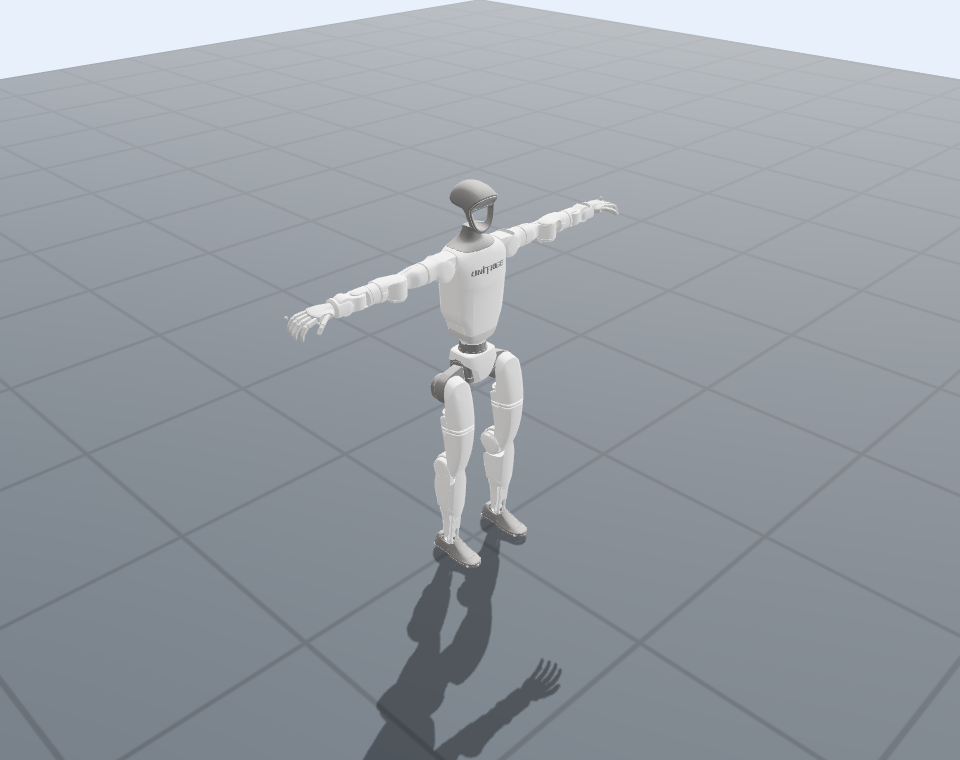 Unitree G1 in its configured UMR T-pose